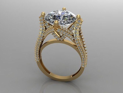gc altın t98 elmas yüzük takı moda tasarım gümüş zarif Sanat mücevher yüzükler kolye parlak safir KADIN büyük taş çap 3d print model - Mito3D
