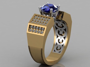 gc oro tw0115 - anillo de diamantes la joyería el collar pulsera gem las gemas moda diseño plata lujo elegante brillante diamante arete colgante zafiro otros los anillos allanar 3d print model - Mito3D