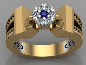 gc oro tw0117 - anillo de diamantes la joyería el collar pulsera gem las gemas moda diseño plata lujo elegante brillante diamante arete colgante zafiro otros los anillos allanar 3d print model - Mito3D