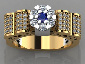 gc or tw0124 - bague en diamant bijoux collier le bracelet gem les pierres précieuses de la mode conception d'argent l'anneau luxe élégant shining boucle d'oreille pendentif saphir d'autres anneaux pave 3d print model - Mito3D