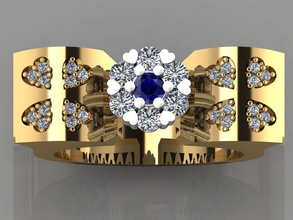 gc or tw0126 - bague en diamant bijoux collier le bracelet gem les pierres précieuses de la mode conception d'argent l'anneau luxe élégant shining boucle d'oreille pendentif saphir d'autres anneaux pave 3d print model - Mito3D