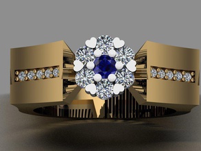 gc oro tw0128 - anello di diamanti gioielli la collana braccialetto gemma gemme moda il design argento lusso elegante lucente diamante orecchino ciondolo zaffiro altri anelli stesa 3d print model - Mito3D