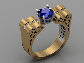 gc oro tw0129 - anello di diamanti gioielli la collana braccialetto gemma gemme moda il design argento lusso elegante lucente diamante orecchino ciondolo zaffiro altri anelli stesa 3d print model - Mito3D