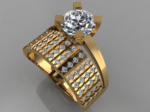 gc or tw0136 - bague en diamant bijoux collier le bracelet gem les pierres précieuses de la mode conception d'argent l'anneau luxe élégant shining boucle d'oreille pendentif saphir d'autres anneaux pave 3d print model - Mito3D