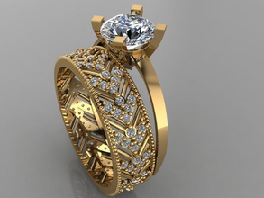 gc or tw0137 - bague en diamant bijoux collier le bracelet gem les pierres précieuses de la mode conception d'argent l'anneau luxe élégant shining boucle d'oreille pendentif saphir d'autres anneaux pave 3d print model - Mito3D