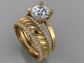 gc oro tw0138 - anello di diamanti gioielli la collana braccialetto gemma gemme moda il design argento lusso elegante lucente diamante orecchino ciondolo zaffiro altri anelli stesa 3d print model - Mito3D