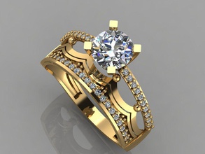 gc oro tw014 - anillo de diamantes modelo 3d la joyería las gemas moda diseño plata lujo elegante brillante el diamante art collar gem pulsera arete colgante zafiro otros 3d print model - Mito3D