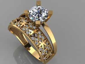 gc or tw0146 - bague en diamant bijoux collier le bracelet gem les pierres précieuses de la mode conception d'argent l'anneau luxe élégant shining boucle d'oreille pendentif saphir d'autres anneaux pave 3d print model - Mito3D