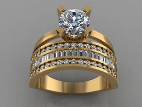 gc oro tw0152 - anillo de diamantes la joyería las gemas moda diseño plata lujo elegante brillante el diamante art collar gem arete colgante los anillos mujeres elmas 3d print model - Mito3D