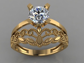 gc gold tw0153- diamond ring jewelry women gems fashion design silver luxury elegant shining art necklace gem earring pendant rings elmas 3d print model - Mito3D