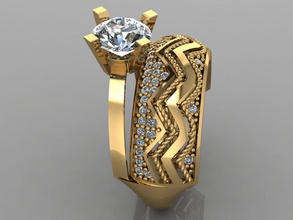 gc gold tw0155- diamond ring women elmas gems jewelry fashion design silver luxury elegant shining art necklace gem earring pendant bracelet rings 3d print model - Mito3D