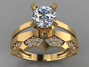 gc gold tw0156- diamond ring jewelry women elmas gems fashion design silver luxury elegant shining art necklace gem earring pendant rings 3d print model - Mito3D