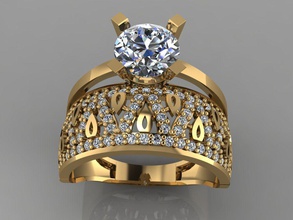 gc gold tw0157 - Diamant-ring Schmuck Damen-ring gold-ring elmas ring Edelsteine Mode design Silber Luxus elegant scheint diamond Kunst Halskette gem Ohrring Anhänger Ringe 3d print model - Mito3D