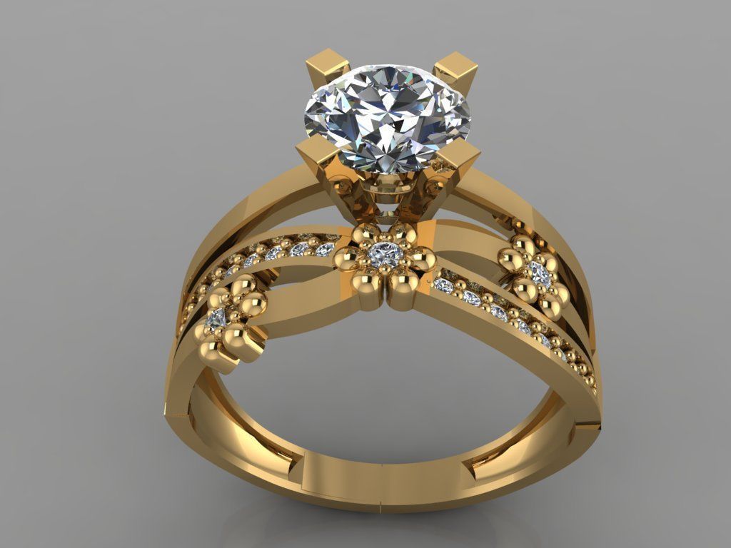 gc ouro tw0158 - anel de diamante jóias mulheres elmas gemas a moda o design prata luxo elegante brilhando arte colar gem brinco pingente anéis 3D print model - Mito3D