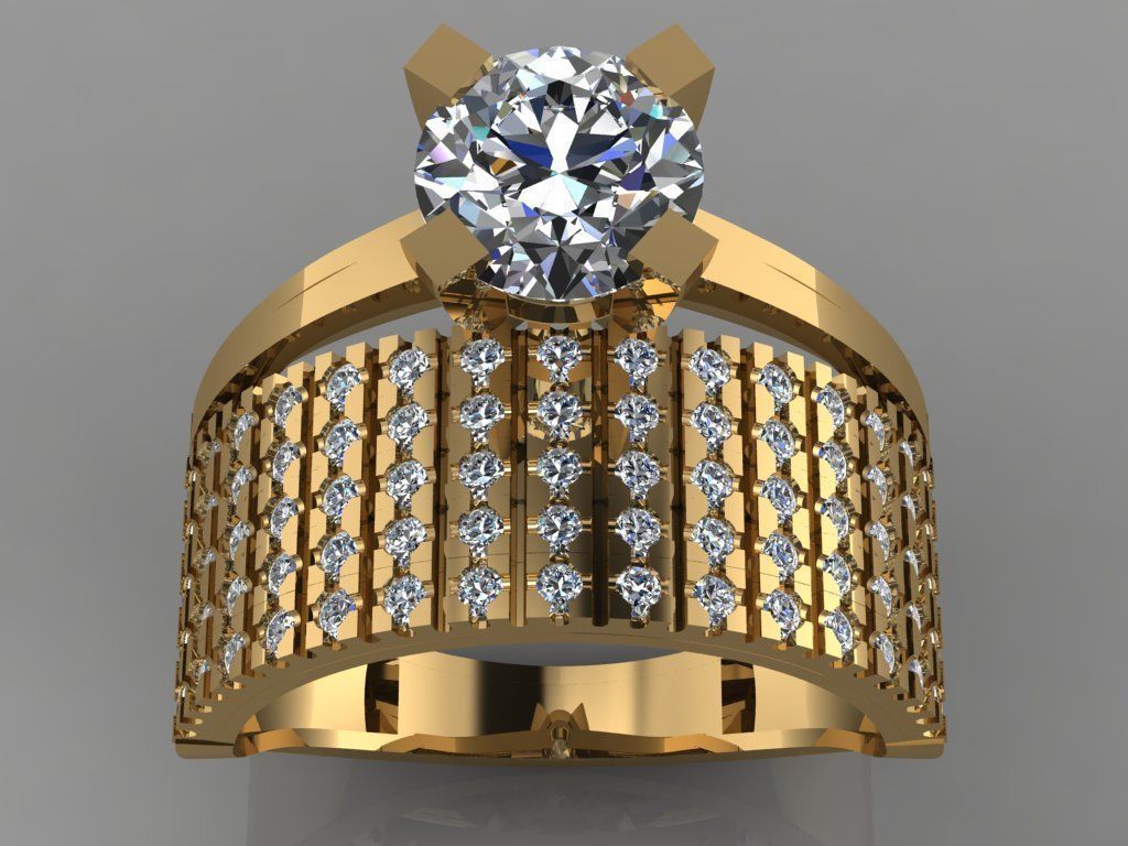gc ouro tw0159 - anel de diamante jóias mulheres elmas a moda o design prata luxo elegante brilhando arte colar gem brinco pingente anéis gemas 3D print model - Mito3D