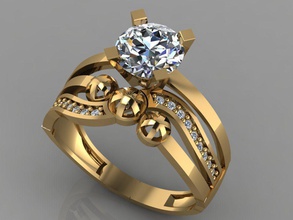 gc or tw0160 - bague en diamant bijoux les femmes de l'anneau elmas anneau luxe élégant shining le art collier gem boucle d'oreille pendentif anneaux pierres précieuses la mode conception d'argent 3d print model - Mito3D