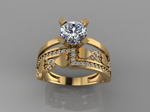 gc gold tw0162 - Diamant-gold-Ehering Schmuck Halskette Armband gem Edelsteine Mode design Silber ring Luxus elegant scheint diamond Ohrring Anhänger Ringe Damen-ring gold-ring 3d print model - Mito3D