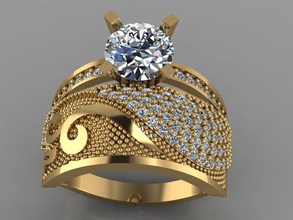 gc gold tw0163 - Diamant-gold-Ehering Schmuck Halskette Armband gem Edelsteine Mode design Silber ring Luxus elegant scheint diamond Ohrring Anhänger Ringe Damen-ring gold-ring 3d print model - Mito3D