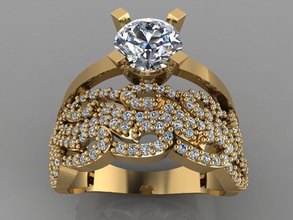 gc gold tw0164 - Diamant-gold-Ehering Schmuck Halskette Armband gem Edelsteine Mode design Silber ring Luxus elegant scheint diamond Ohrring Anhänger Ringe wome gold-ring 3d print model - Mito3D