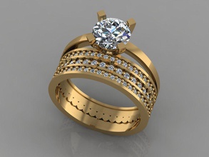 gc gold tw0166- diamond wedding ring jewelry necklace bracelet gem gems fashion design silver luxury elegant shining earring women rings 3d print model - Mito3D