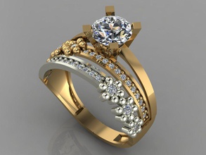 gc gold tw0168- diamond wedding ring jewelry necklace bracelet gem gems fashion design silver luxury elegant shining earring pendant women rings 3d print model - Mito3D