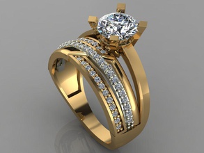 gc gold tw0169- diamond wedding ring jewelry necklace bracelet gem gems fashion design silver luxury elegant shining earring pendant women rings 3d print model - Mito3D