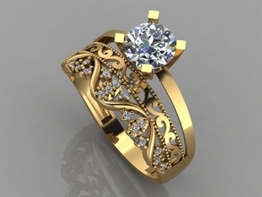 gc oro tw017 - anello con diamante modello 3d gioielli gemme moda il design argento di lusso elegante lucente art la collana gemma braccialetto orecchino ciondolo zaffiro altri 3d print model - Mito3D