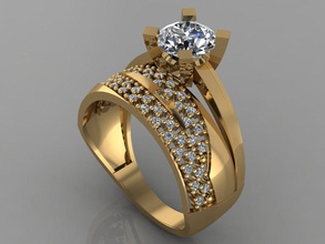 gc gold tw0170- diamond wedding ring jewelry necklace bracelet gem gems fashion design silver luxury elegant shining earring pendant women rings 3d print model - Mito3D