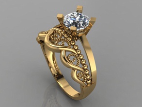 gc gold tw0172- diamond wedding ring jewelry necklace bracelet gem gems fashion design silver luxury elegant shining earring pendant women rings 3d print model - Mito3D