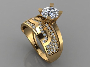 gc gold tw0173- diamond wedding ring jewelry necklace bracelet gem gems fashion design silver luxury elegant shining earring pendant women rings 3d print model - Mito3D