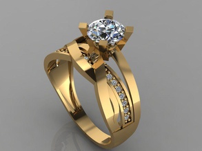 gc gold tw0174- diamond wedding ring jewelry necklace bracelet gem gems fashion design silver luxury elegant shining earring pendant women rings 3d print model - Mito3D