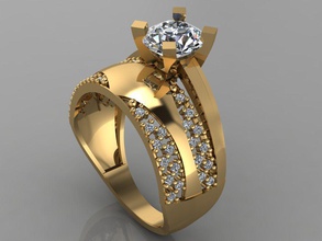 gc gold tw0175- diamond wedding ring jewelry necklace bracelet gem gems fashion design silver luxury elegant shining earring pendant women rings 3d print model - Mito3D