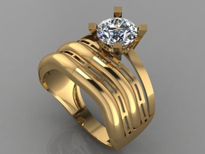 gc gold tw0176- diamond wedding ring jewelry necklace bracelet gem gems fashion design silver luxury elegant shining earring pendant women rings 3d print model - Mito3D