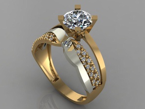 gc gold tw0177- diamond wedding ring jewelry necklace bracelet gem gems fashion design silver luxury elegant shining earring pendant women rings 3d print model - Mito3D