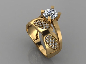 gc gold tw0178- diamond wedding ring jewelry necklace bracelet gem gems fashion design silver luxury elegant shining earring pendant women rings 3d print model - Mito3D