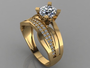 gc gold tw0179- diamond wedding ring jewelry necklace bracelet gem gems fashion design silver luxury elegant shining earring pendant women rings 3d print model - Mito3D