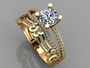 gc ouro tw018 - anel de diamante modelo 3d jóias gemas a moda o design prata luxo elegante brilhando arte colar gem pulseira brinco pingente safira outros 3d print model - Mito3D