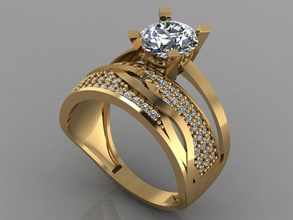 gc gold tw0181- diamond wedding ring jewelry necklace bracelet gem gems fashion design silver luxury elegant shining earring pendant women rings 3d print model - Mito3D
