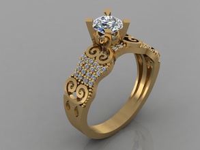 gc gold tw0185- diamond wedding ring jewelry necklace bracelet gem gems fashion design silver luxury elegant shining earring pendant women rings 3d print model - Mito3D