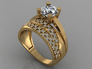 gc gold tw0187- diamond wedding ring jewelry necklace bracelet gem gems fashion design silver luxury elegant shining earring pendant women rings 3d print model - Mito3D
