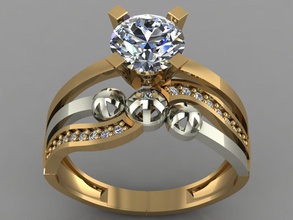 gc gold tw0189- diamond wedding ring jewelry necklace bracelet gem gems fashion design silver luxury elegant shining earring pendant women rings 3d print model - Mito3D