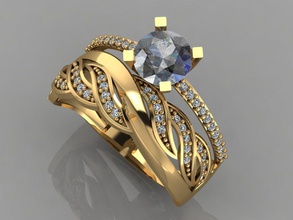 gc or tw019 - anneau de diamant modèle 3d bijoux art collier le bracelet gem les pierres précieuses la mode conception d'argent l'anneau luxe élégant shining boucle d'oreille pendentif saphir d'autres 3d print model - Mito3D
