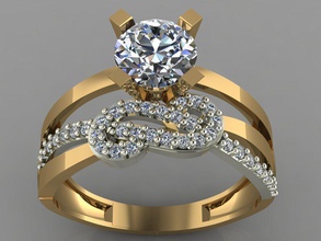 gc oro tw0190 diamante boda anillo collar pulsera joya gemas joyería moda diseño plata lujo elegante brillante arete colgante pendiente mujer anillos 3d print model - Mito3D