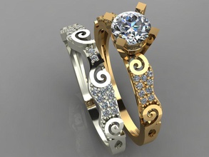 gc oro tw053 diamante anillo arte collar pulsera joya gemas joyería moda diseño plata lujo elegante brillante arete colgante pendiente zafiro mm 3d print model - Mito3D