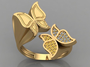 gc ouro tw098 - anel de diamante jóias colar pulseira gem gemas a moda o design prata luxo elegante brilhando brinco pingente safira outros anéis pave 3d print model - Mito3D