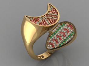 gc oro tw101 - anillo de diamantes la joyería el collar pulsera gem las gemas moda diseño plata lujo elegante brillante diamante arete colgante zafiro otros los anillos allanar 3d print model - Mito3D