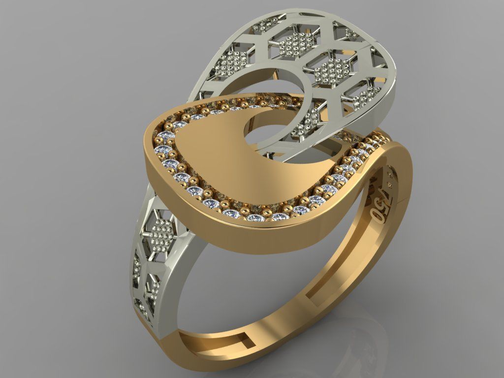 gc or y0092 - ring bijoux les pierres précieuses de la mode conception d'argent l'anneau luxe élégant shining le diamant art collier gem bracelet boucle d'oreille pendentif saphir d'autres anneaux 3D print model - Mito3D