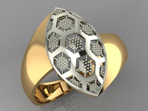 gc oro y0094 squillare gemme gioielleria moda design argento lusso elegante splendente diamante arte gemma braccialetto orecchino pendente anelli donne 3d print model - Mito3D