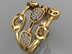 gc gold y0099- diamond ring gems jewelry fashion design silver luxury elegant shining art gem bracelet earring pendant rings elmas women 3d print model - Mito3D