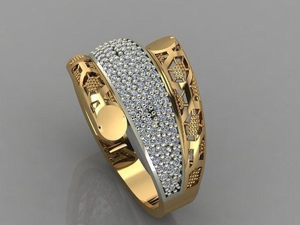 gc gold y010- diamond 3d model gems jewelry fashion design silver ring luxury elegant shining art necklace gem bracelet earring pendant women wedding 3d print model - Mito3D